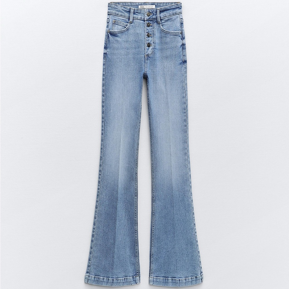 NWT Zara 1975 High Waisted Flare Leg Jeans - 8